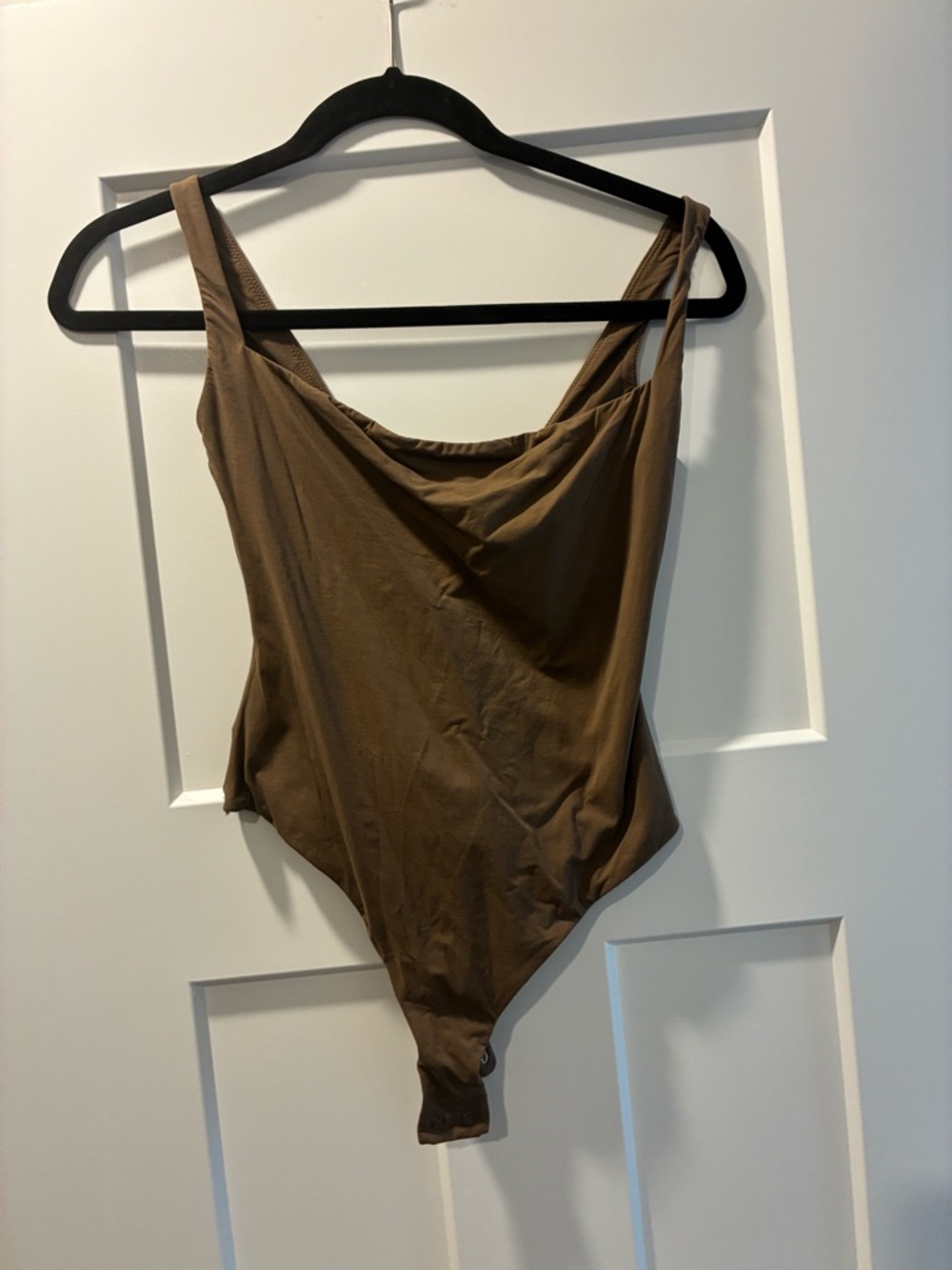 SKIMS Brown Scoop Neck Stretch Bodysuit